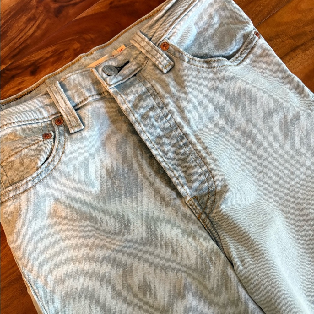 Levi Levi’s Women’s Ribcage Straight Ankle Denim Jeans 25 Button Fly Light Wash - Picture 5 of 10